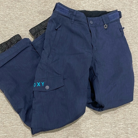 Roxy big girls navy blue snow pants size 10 - Picture 1 of 7